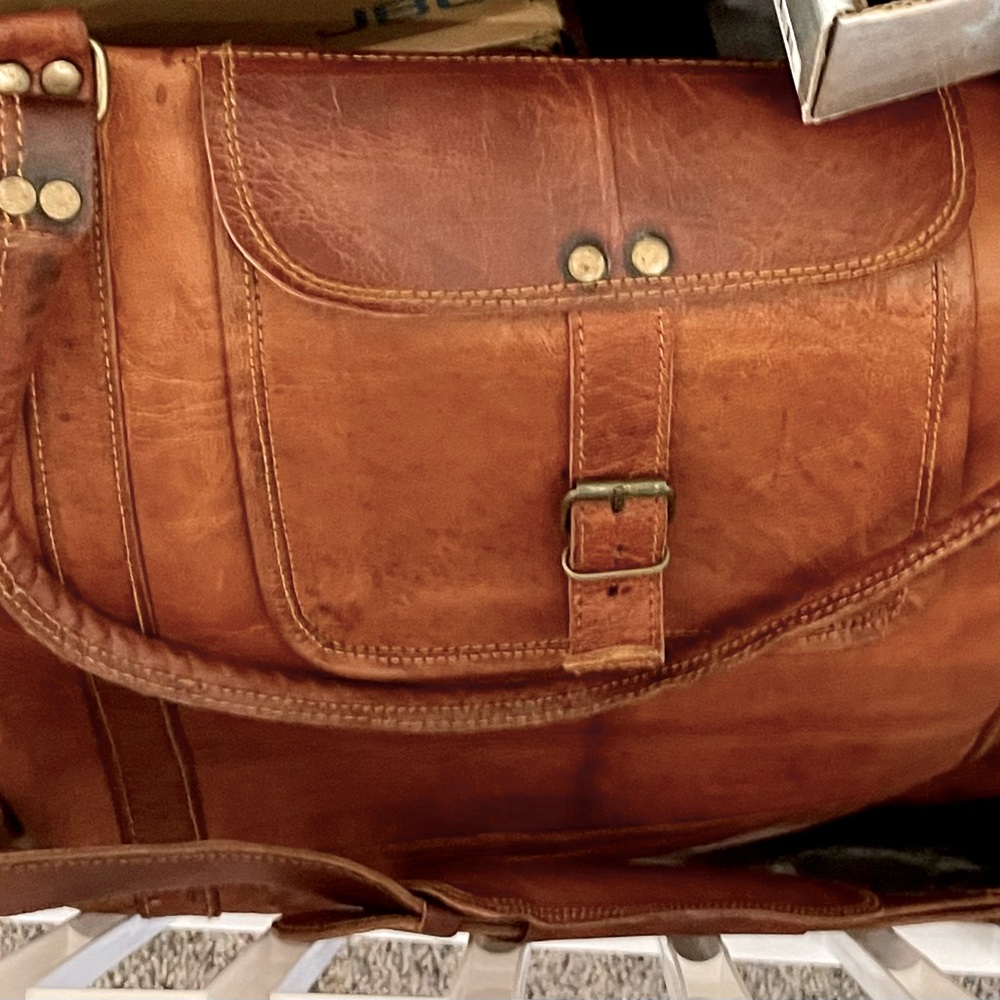 LARGE Leather Duffel Bag